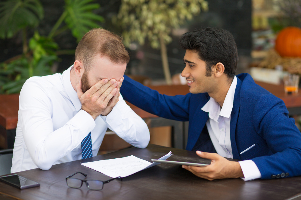 An advisor reassuring a worried client.